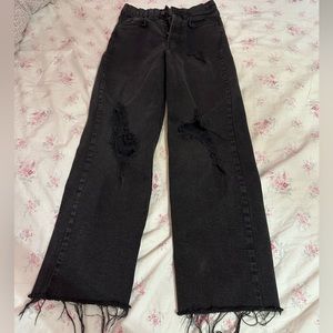 ripped black high waisted jeans